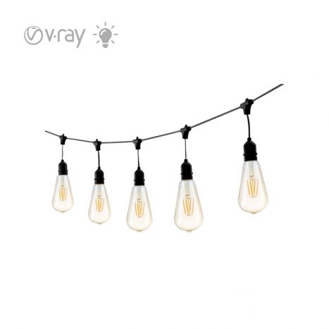Cordão varal de luzes - String Light - Lampada SaveEnergy - Bloco Sketchup  | CASOCA