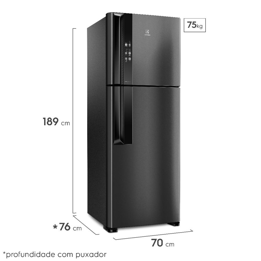 Geladeira Top Freezer Frost Free 474L Efficient Black IF56B - Electrolux -  Bloco 3D | CASOCA